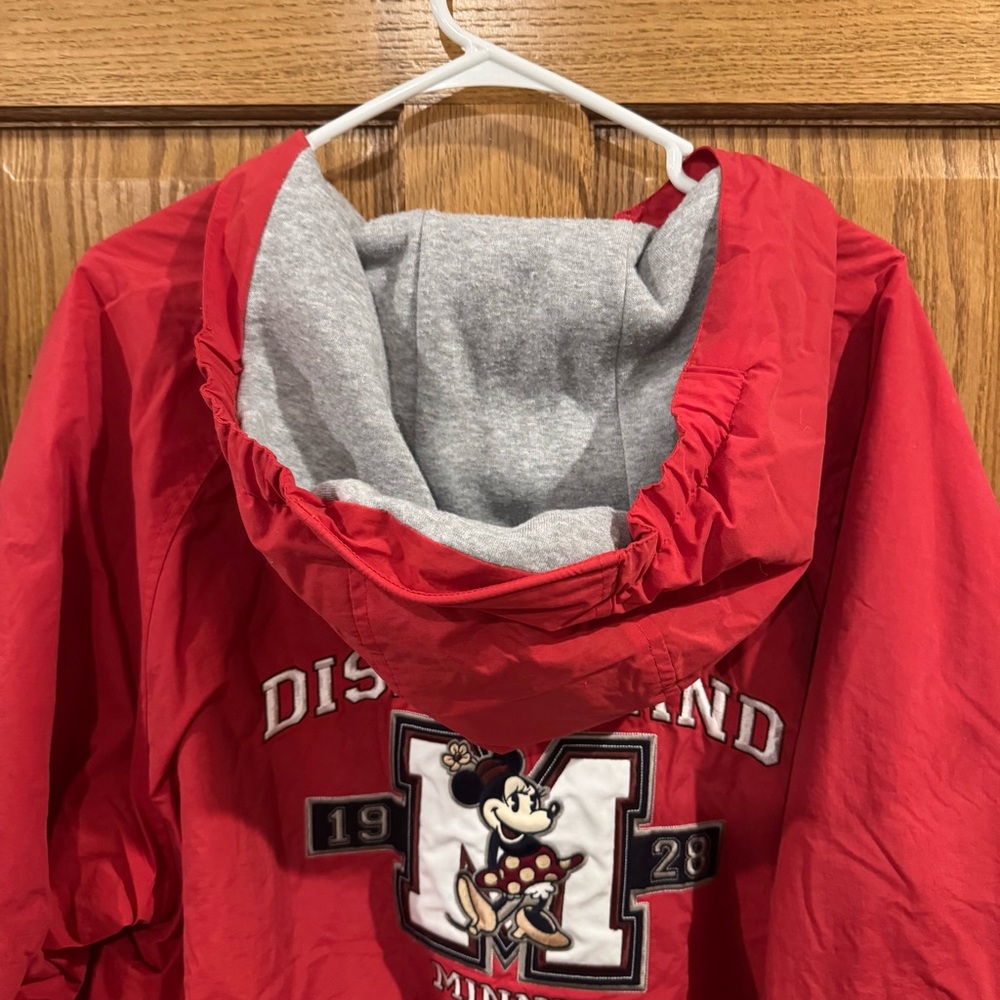 Disneyland Resort Minnie Mouse Y2K Hooded Windbreaker Jacket Red M - Picture 11 of 11
